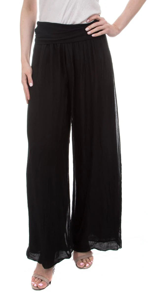ASPEN SILK HAREM PANTS in BLACK Soft Sweatpants Style
