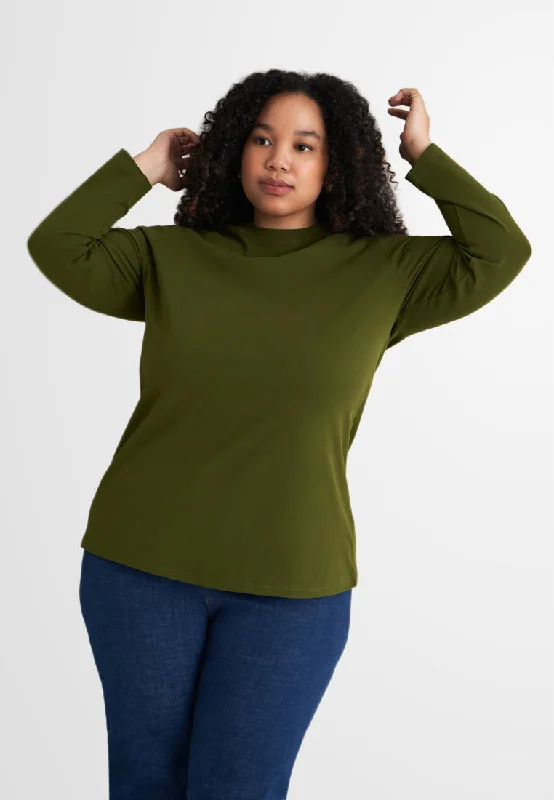 Clarissa Premium Cotton Long Sleeve Tshirt - Army Green