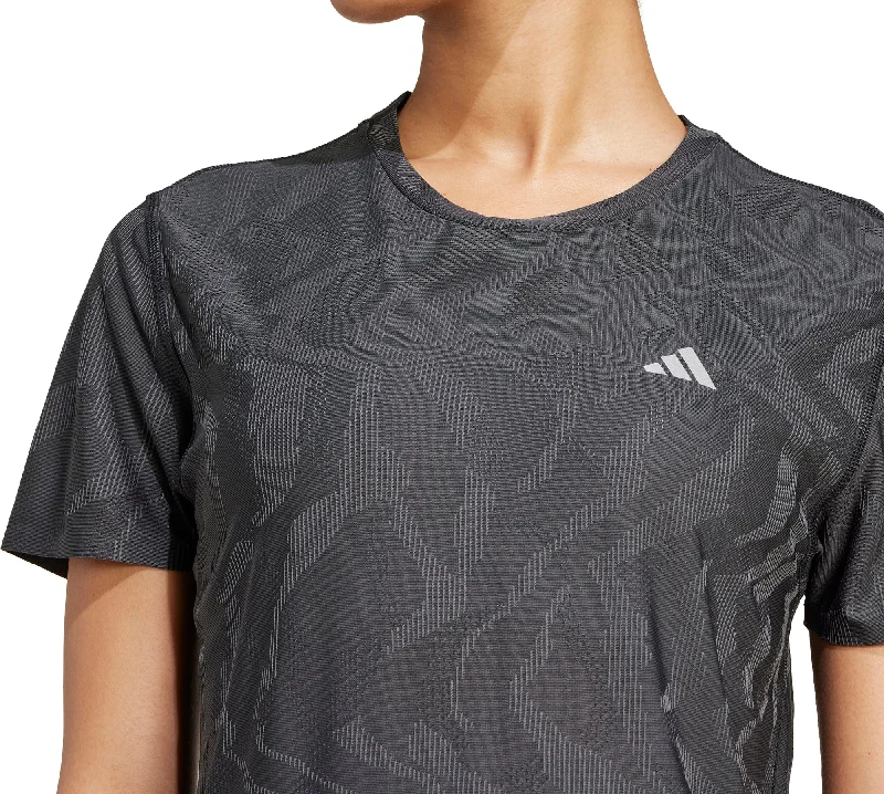 adidas Ultimate HEAT.RDY Engineered Short Sleeve Womens Running Top - Black