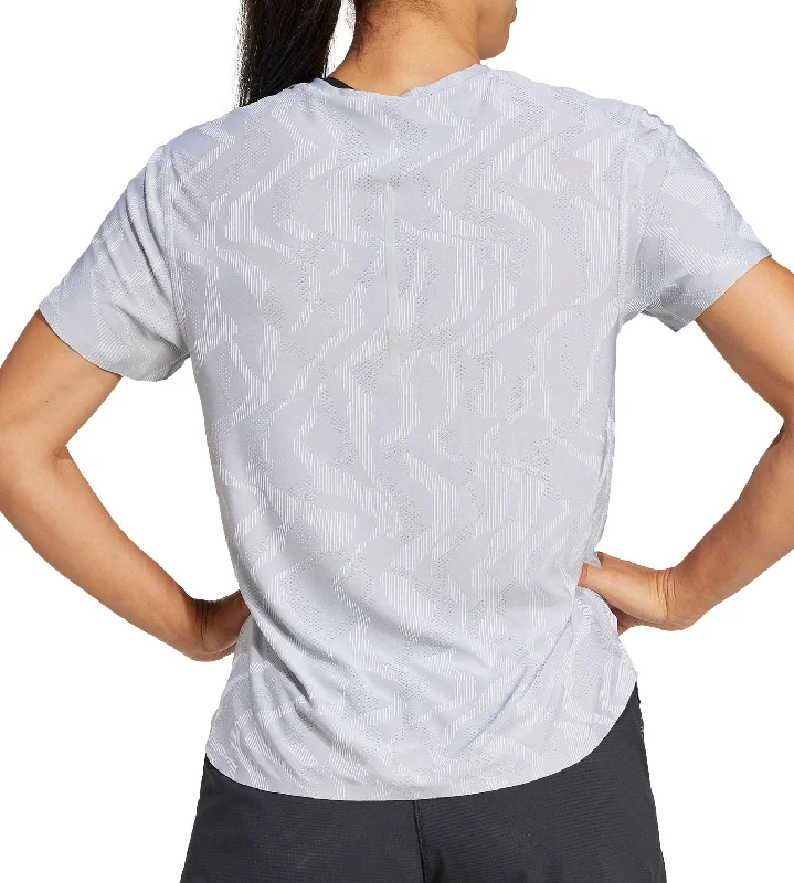 adidas Ultimate HEAT.RDY Engineered Short Sleeve Womens Running Top - Grey