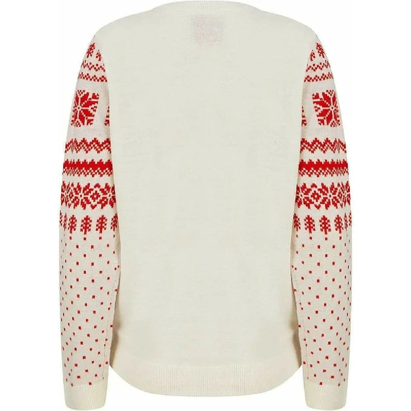 Christmas Lapland Nordic Fairisle Womens Christmas Jumper - Cream