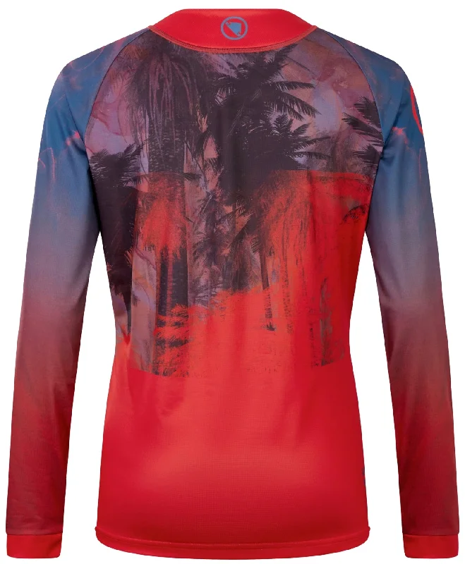 Endura Tropical Long Sleeve Womens Cycling Jersey - Red