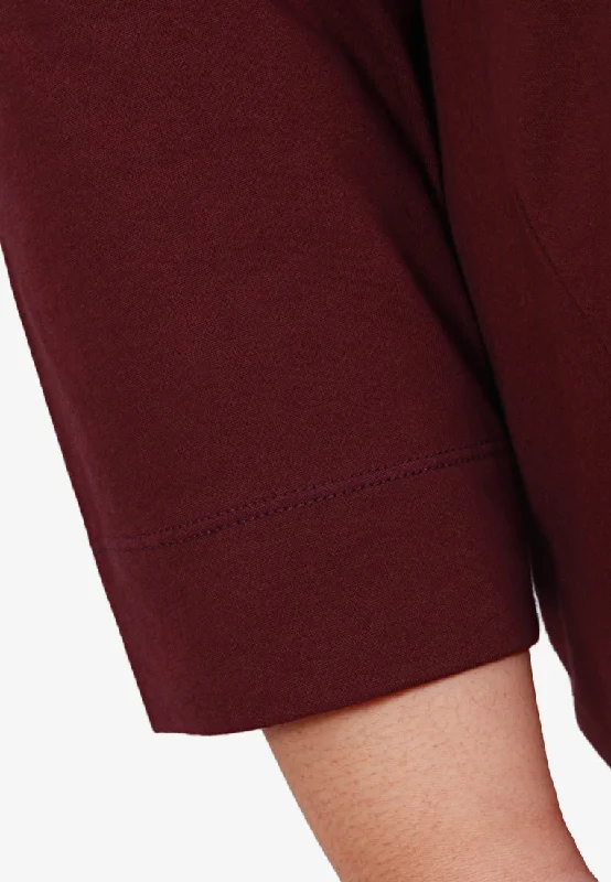 Quinn 3/4 Sleeve Stay-New Basic Tee - Maroon