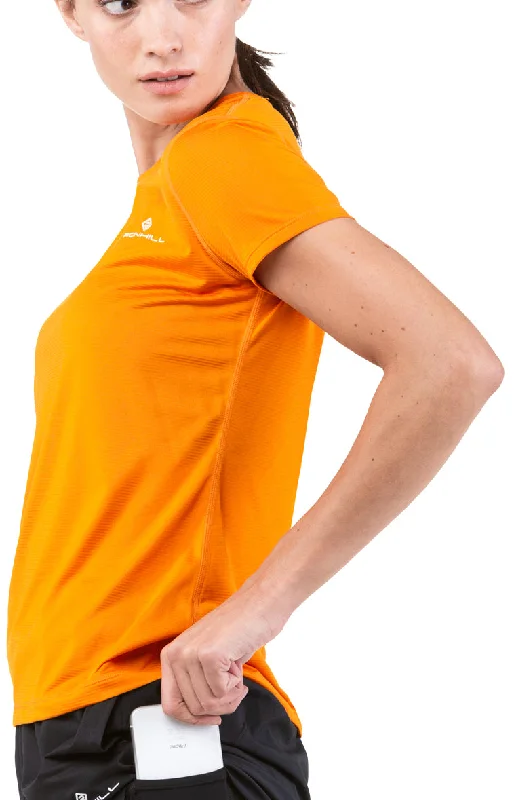 Ronhill Tech Short Sleeve Womens Running Top - Orange