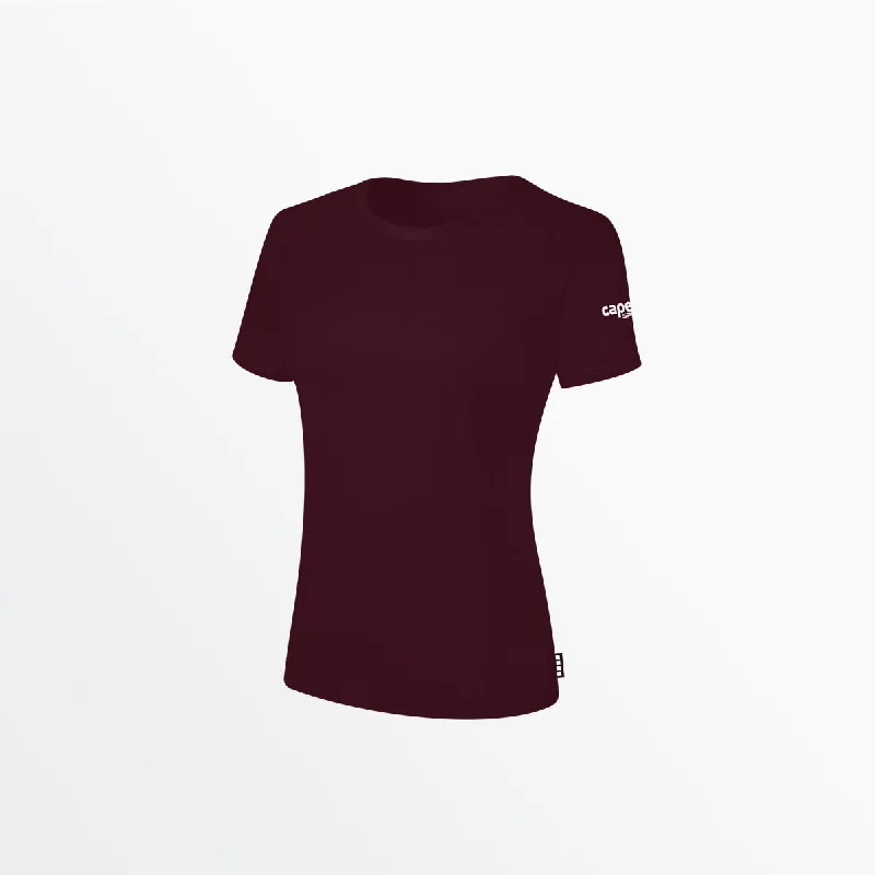 WOMEN'S BASICS TEE WITH SLEEVE LOGO