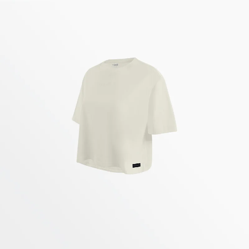 WOMEN'S TONAL CROPPED OVERSIZED TEE