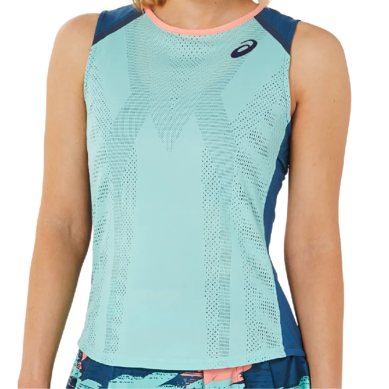 Asics Womens Match Actibreeze Tank - Oasis Green/Light Indigo