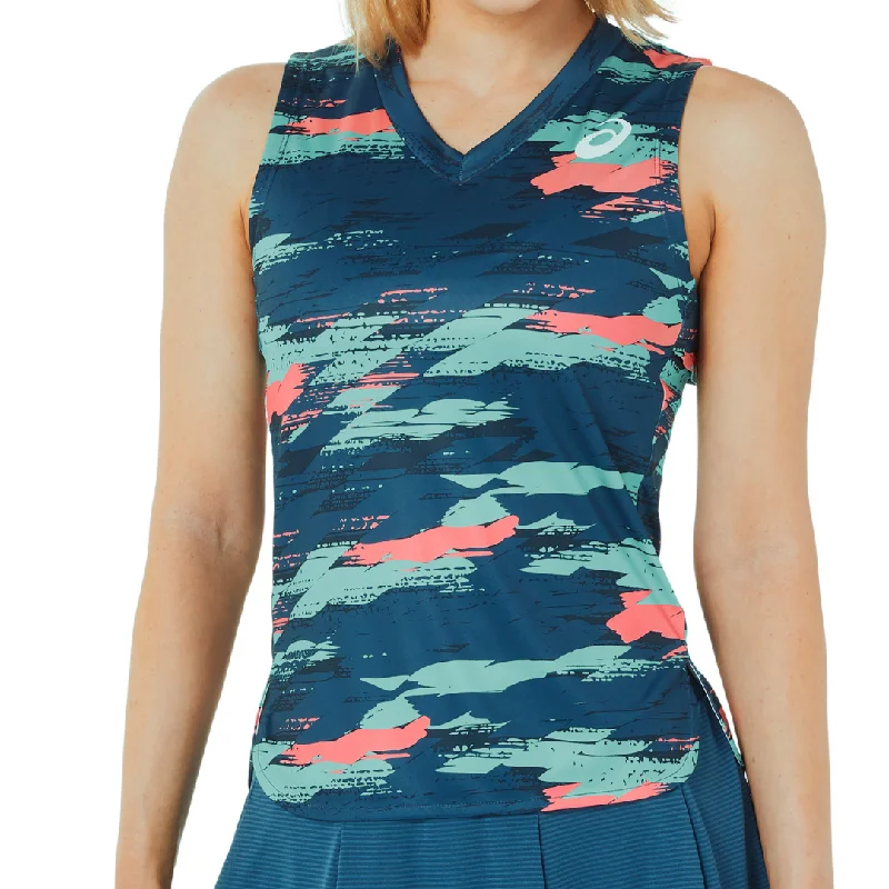 Asics Womens Match Graphic Tank - Light Indigo