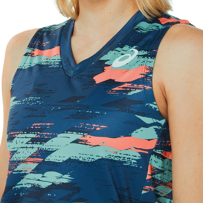 Asics Womens Match Graphic Tank - Light Indigo