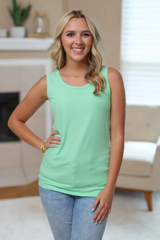 Ava Tank- Lime Green