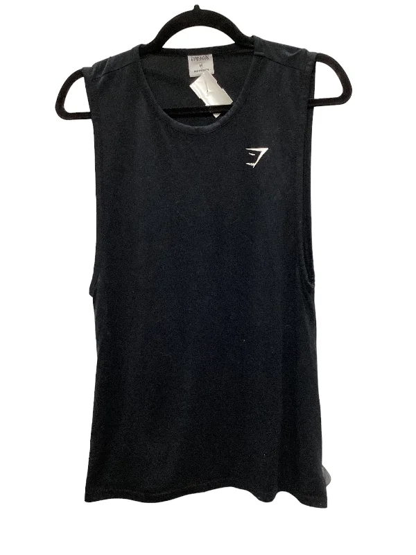 Black Athletic Tank Top Gym Shark, Size M