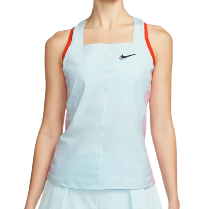 Nike Court Dri-FIT Slam Women Tennis Tank - Glacier Blue/LT Arctic Pink/Black