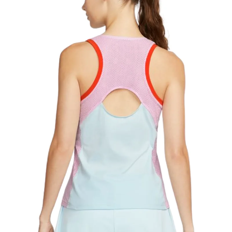 Nike Court Dri-FIT Slam Women Tennis Tank - Glacier Blue/LT Arctic Pink/Black