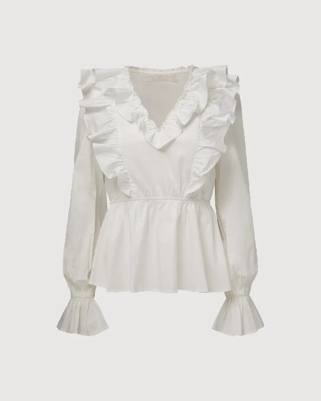 Ruffle Poplin Blouse