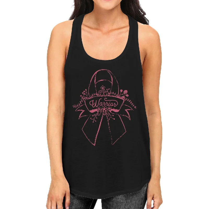 Warrior Breast Cancer Awareness Womens Black Tank Top