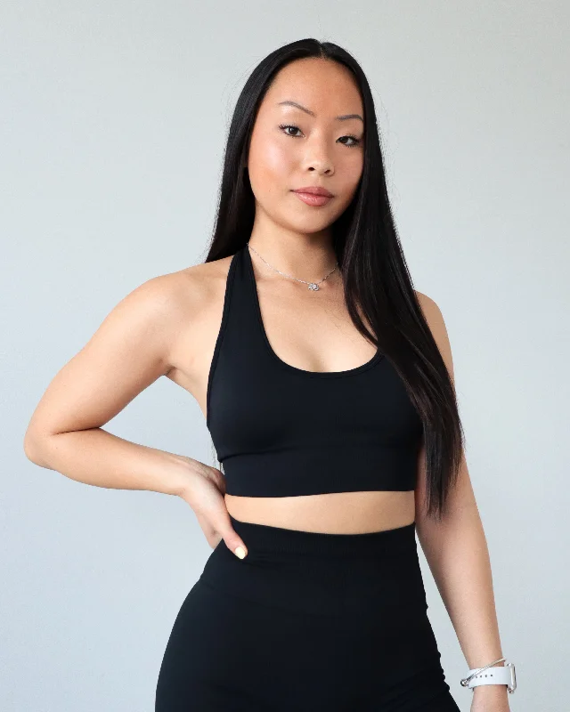 ENHANCE HALTER TOP - Licorice