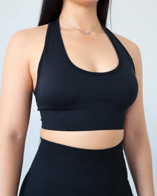 ENHANCE HALTER TOP - Licorice