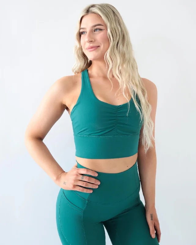 PERFORMANCE SCRUNCH BRA - Ocean