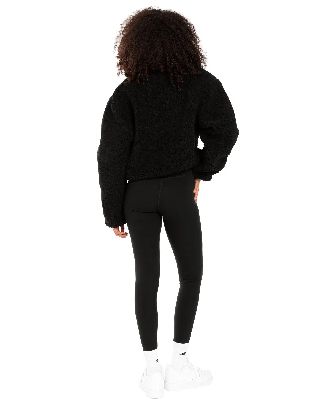 Registered Teddy Cropped Jacket - Black