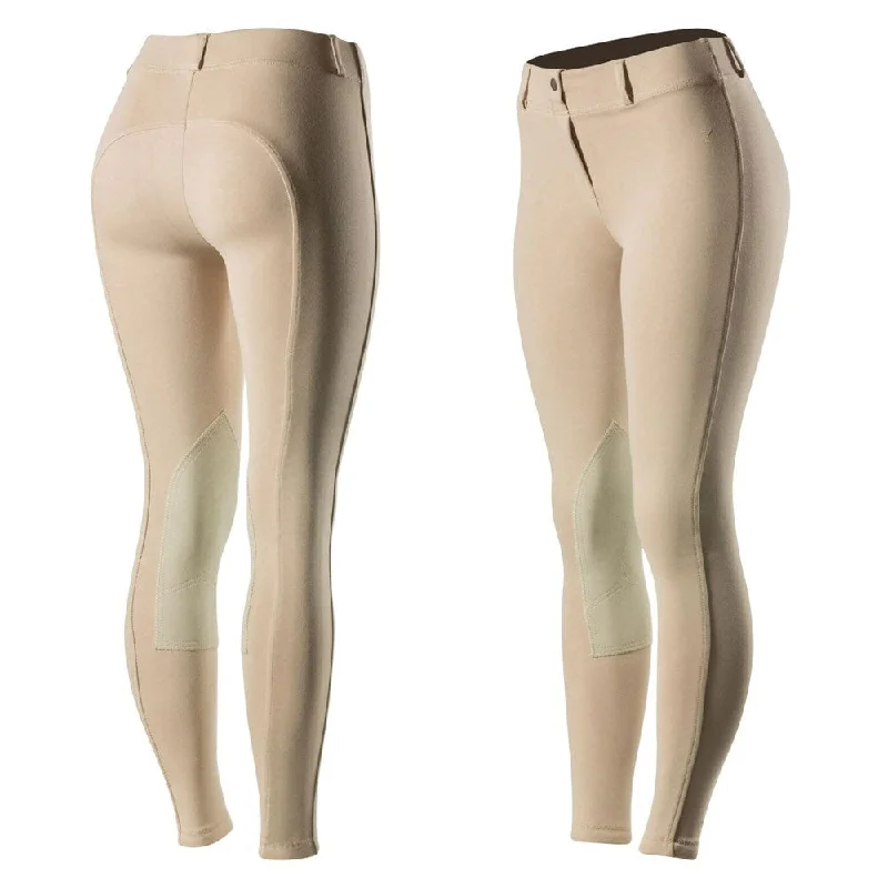 36260 Horze Ella Pull on Knee Patch Breeches - Tan