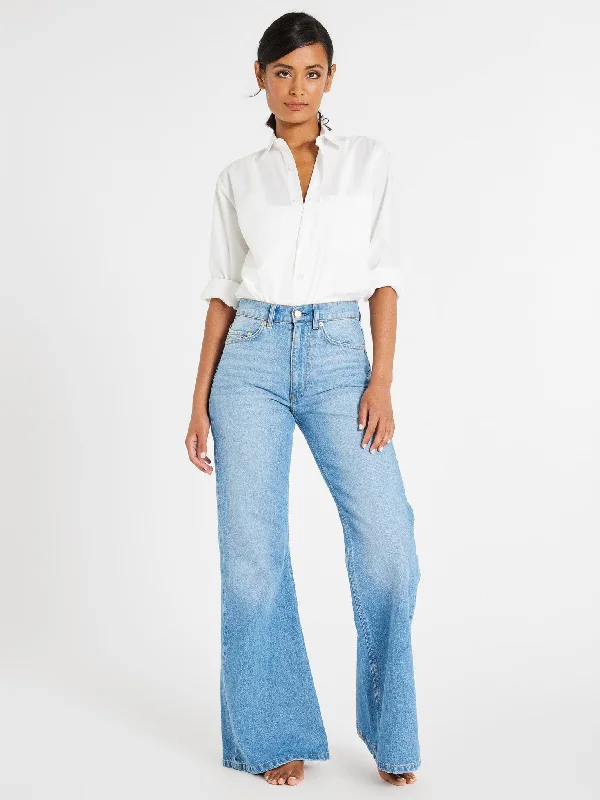 Ashton High Rise Wide Leg Flare Jean in Malibu