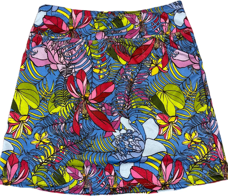 Bskinz Women's Knit Print Stretch Pull-On  20"" Longer Skort- Positano