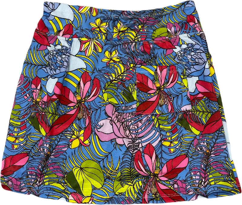 Bskinz Women's Knit Print Stretch Pull-On  20"" Longer Skort- Positano