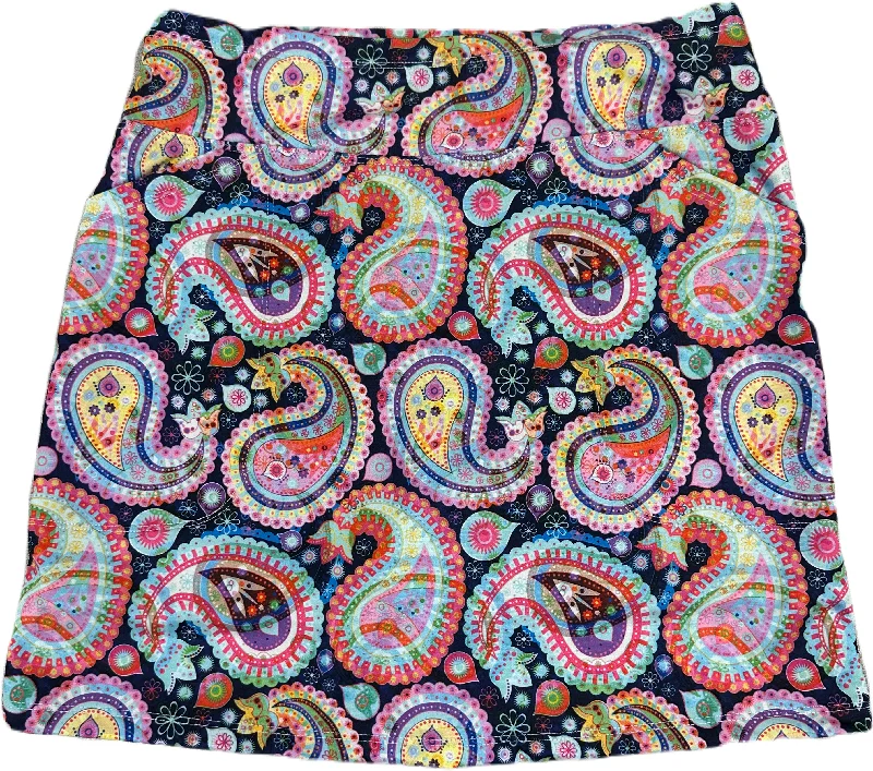 Bskinz Women's Knit Printed Stretch 18"" Pull-On Skort- Peppermint Paisley