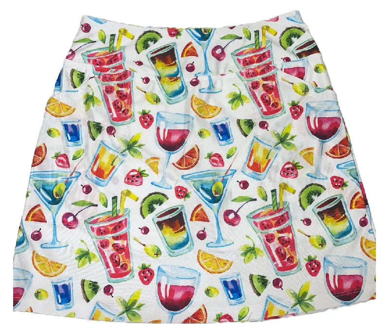 Bskinz Women's Knit Printed Stretch 18"" Pull-On Skort- Tiki