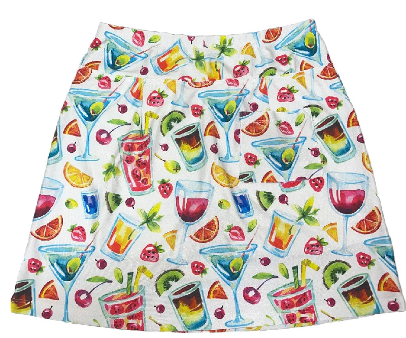 Bskinz Women's Knit Printed Stretch 18"" Pull-On Skort- Tiki