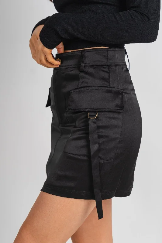 Cargo mini skirt black