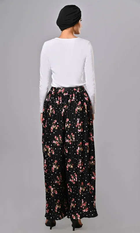 Women pleated wide pant with pockets