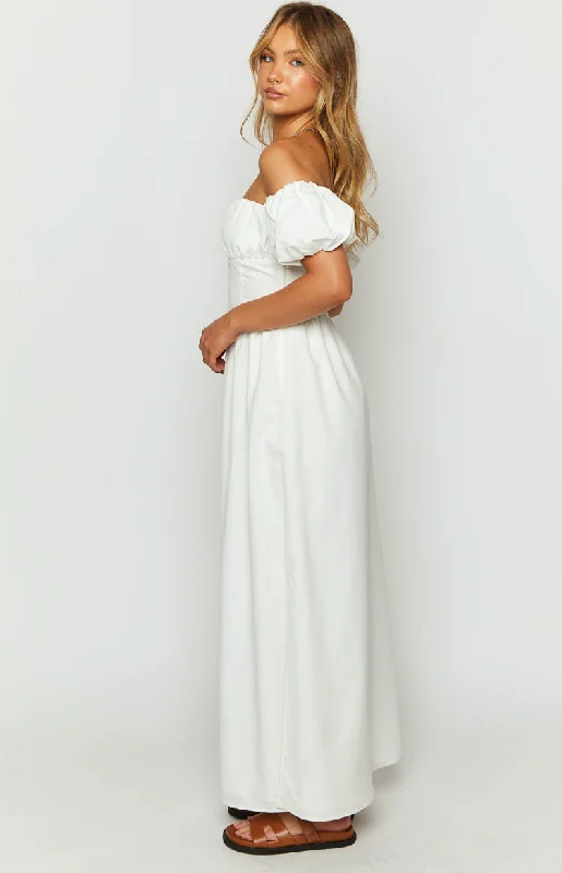 Evander White Off The Shoulder Maxi Dress