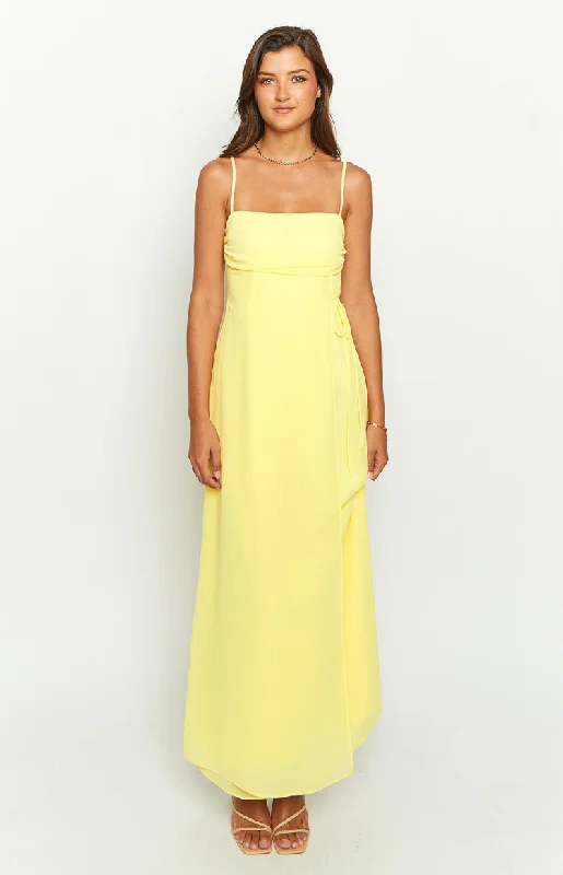 Flossie Yellow Maxi Sleeveless Dress