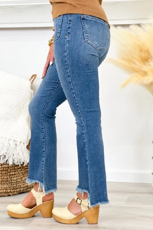 Medium Blue High Waist Flare Jeans