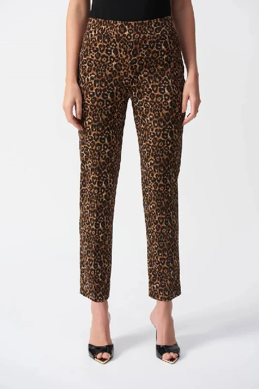 JOSEPH RIBKOFF SILKY KNIT ANIMAL PRINT PULL ON PANT