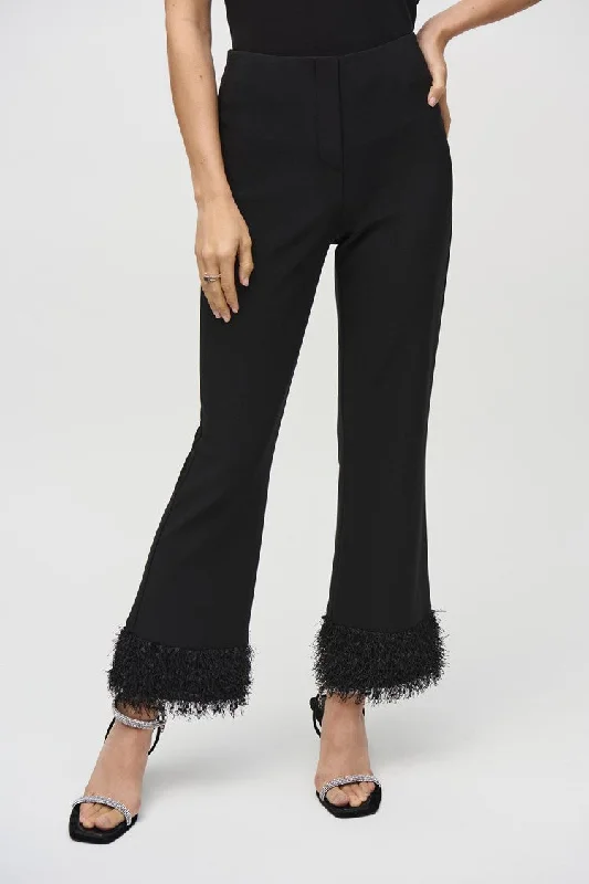 JOSEPH RIBKOFF SILKY KNIT & NOVELTY FLARED PANT