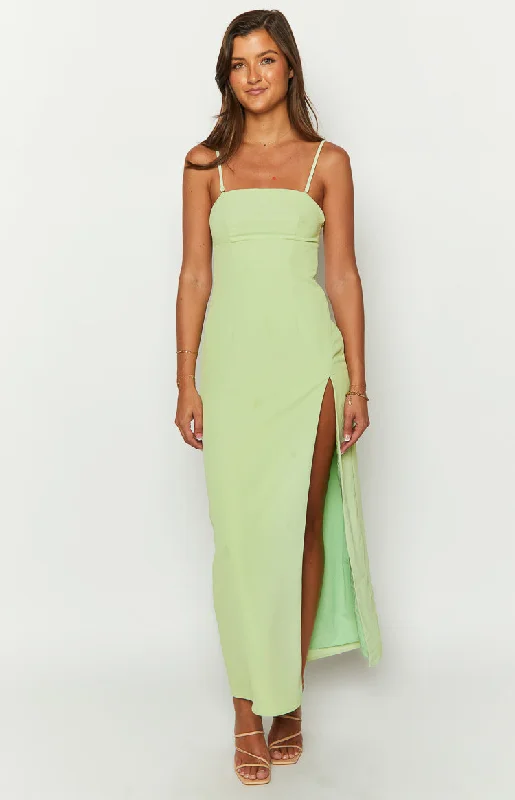 Lenora Green Strapless Maxi Dress