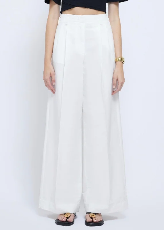 Leroy Pleated Wide Leg Pant (Ivory)