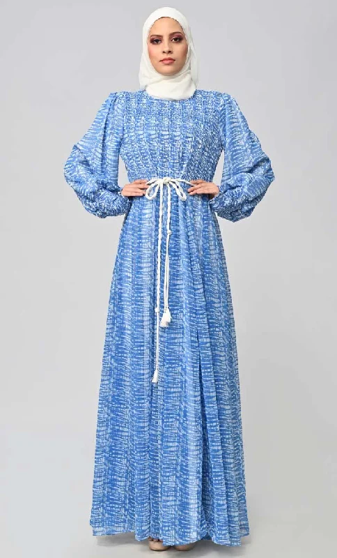 Majestic Fusion: Islamic Printed Bisht Abaya With Inner Elegance