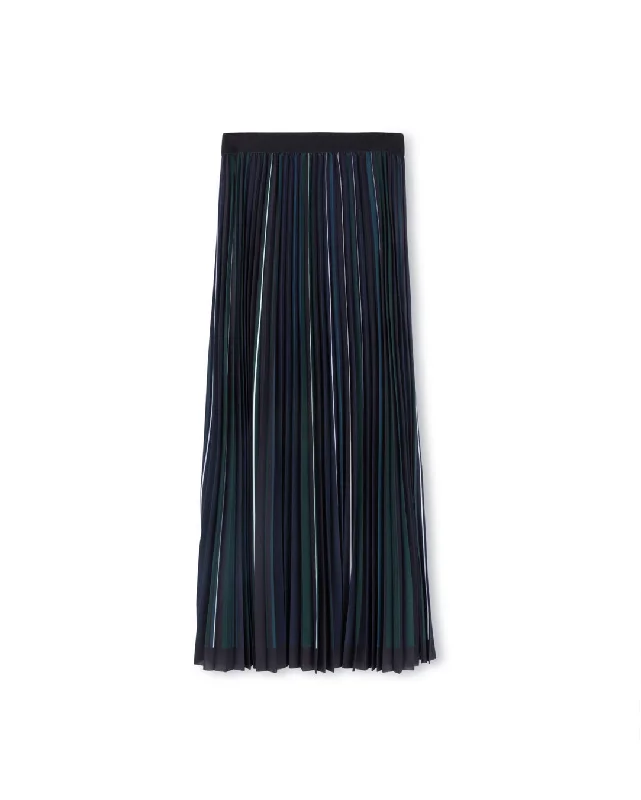 Multi Colored Stripe Pleated Skirt