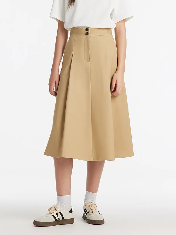 Pleated A-Line Women Half Skirt