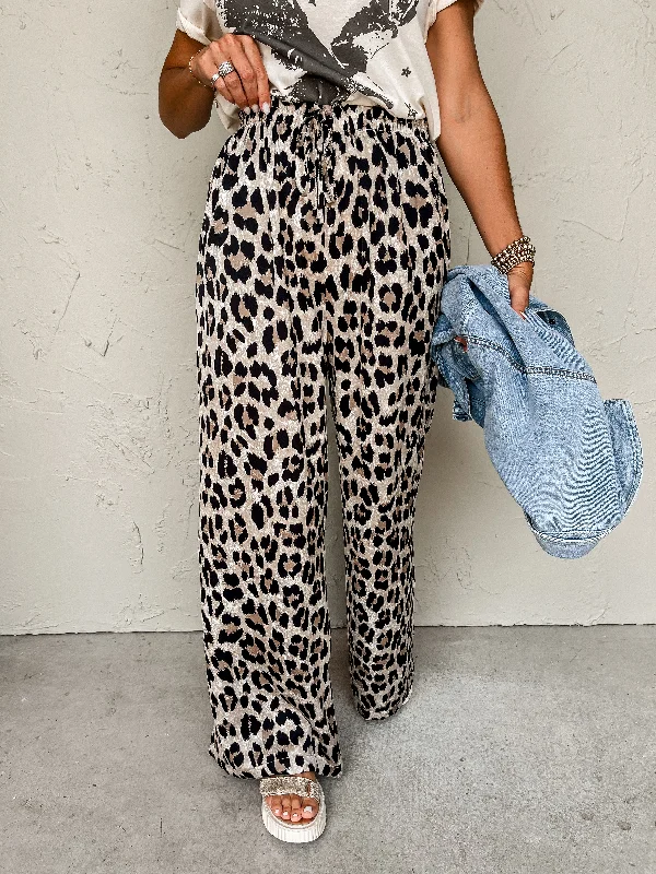 Lead You Home Leopard Drawstring Pants