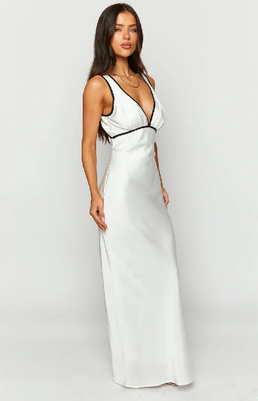 Rebel Rose Black And White Contrast Maxi Dress