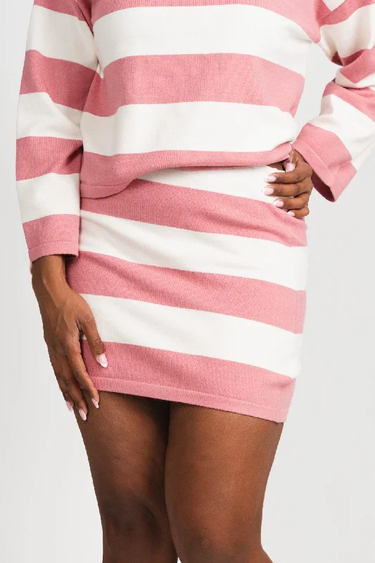 Striped mini skirt pink/white