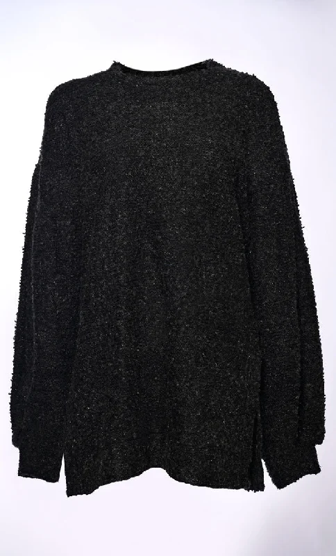 Sweater Serenity: Unwind in Korean Knitted Comfort (Black)