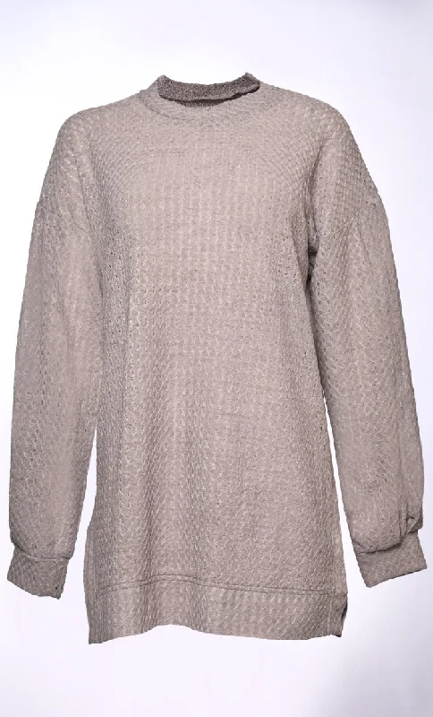 Sweater Serenity: Unwind in Korean Knitted Comfort (Grey)