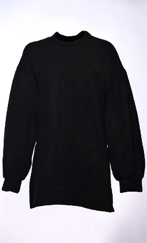 Sweater Serenity: Unwind in Black Woolen Comfort