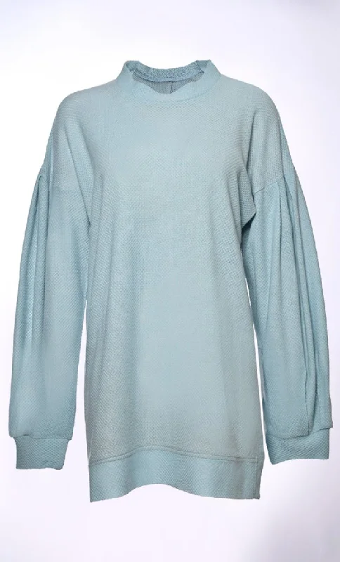 Sweater Serenity: Unwind in Korean Knitted Comfort (Serenity Blue)