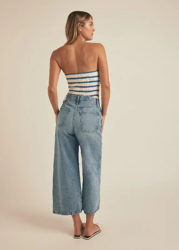 The Masha Super High Rise Wide Leg Crop - Dublin